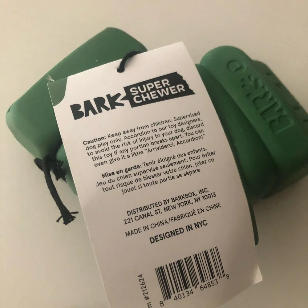 New with tags Bark Super Chewer Squeaksbox